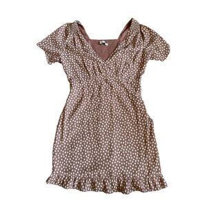 Women’s Abercrombie & Fitch Flutter Sleeve V-Neck Polka Dot Dress Pockets Small